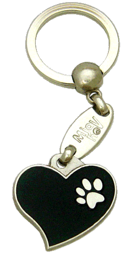 HEART BLACK - pet ID tag, dog ID tags, pet tags, personalized pet tags MjavHov - engraved pet tags online